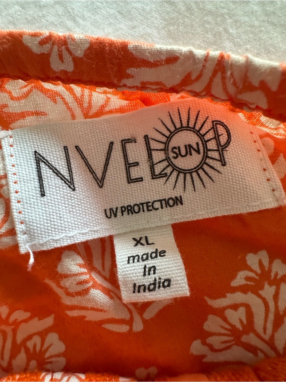 NVELOO Orange Printed Embroidered Tunic, size XL - Picture 8 of 12